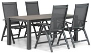 Tuinset 4 personen 180 cm Aluminium/Textileen /Aluminium/textileen Grijs Presto Vasto/Valley
