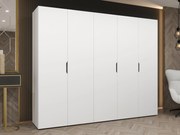 Kledingkast Hartford 515, Wit, 202x250x50cm, 171.5 kg, Kledingkast deuren: Met scharnieren