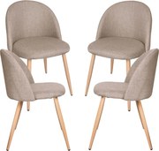 Set 4 Vint Stoffen Stoelen