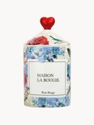 Handgemaakte geurkaars Rose Rouge (ceder, gurjum & tonkaboon)