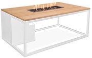 Cosi Fires Cosiloft lounge vuurtafel 120 cm wit - teak top