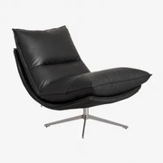 Draaifauteuil Van Kunstleer Sisko Kunstleren Zwart - Sklum