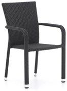 Dining tuinstoel | Forza Fossano | Wicker (vlechtwerk) | Zwart | Stapelbaar | Kees Smit Tuinmeubelen