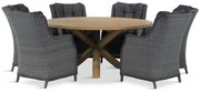 Tuinset Ronde Tuintafel 6 personen 160 cm Wicker Zwart Garden Collections Buckingham/Sand