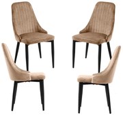 Set 4 Kan Fluwelen Stoelen