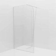 Aqua Vista Inloopdouche - 80x200cm - afgeronde glaswand - helder glas - wandarm - mat wit SW1245008/SW797906