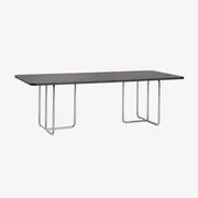 Rechthoekige Eettafel In Mdf En Roestvrij Staal Tento Zwart Essenfineer & 240 X 100 Cm - Sklum