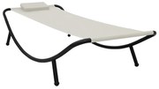 vidaXL Tuinbed 200x90 cm staal crème