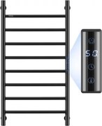 VEVOR Handdoekdroger Radiator Handdoekverwarmer, Verwarmde handdoekradiator met 8 stangen, Waterdichte handdoekverwarmer met timer en LED-display, 5 instelbare temperatuurniveaus, Wandmontage, Zwart