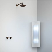 Sunshower Round Plus Small White infraroodlamp en UV 33x95x10cm hoekopbouw