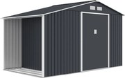 Metalen tuinhuisje Skagen met houtopslag 3.4 x 1.9 m Store Boss antraciet