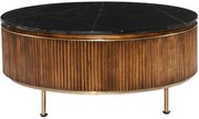 Goossens Excellent Salontafel Ensemble rond, hout mango bruin, stijlvol landelijk, 95 x 43 x 95 cm