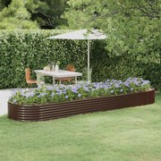 vidaXL Plantenbak 396x100x36 cm gepoedercoat staal bruin