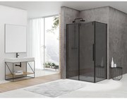 Van Rijn Products ST06 Softclose schuifdeur - 158.5x200cm - rookglas - dikte 8mm - tbv hoekcabine - incl. greep - zwart ST06350160ZWGR