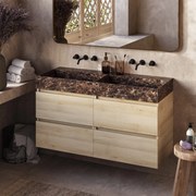 Fontana Dark Emperador badkamermeubel beach eiken 120cm zonder kraangat