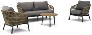 Stoel en Bank Loungeset 5 personen Wicker Taupe  Coco Nathan/Montana