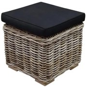 Nissah voetenbank 43x43xH43 cm naturel rotan - olefin black