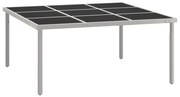 vidaXL Tuintafel 170x170x74,5 cm glas en staal