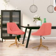 vidaXL Eetkamerstoelen draaibaar 2 st fluweel roze