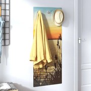 vidaXL Wandkapstok zonsondergang meer 125x50 cm gehard glas