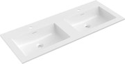 Mexen Otis dubbele inbouw wastafel 121 x 46,5 cm, glanzend wit - 25181200D
