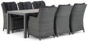 Tuinset 6 personen 220 cm Wicker Grijs Garden Collections Buckingham/Residence