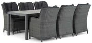 Tuinset 6 personen 220 cm Wicker Grijs Garden Collections Buckingham/Residence