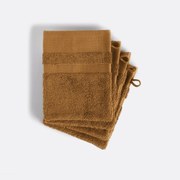 Set van 4 washandjes in gekamd katoen 600g/m2, Kheops