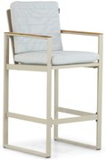 Barstoel Aluminium/Teak Taupe-naturel-bruin Lifestyle Garden Furniture Faro