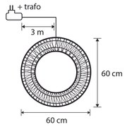 Kerst hanglamp krans zilver 60cm incl. LED IP44 - Nawa