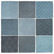 Terre d'Azur Maroc wandtegel met decor 11.5x11.5cm blauw grijs mix