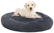 vidaXL Honden-/kattenkussen wasbaar 70x70x15 cm pluche donkergrijs