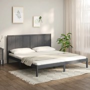 vidaXL Bedframe massief grenenhout grijs 200x200 cm