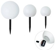 Set van 3 buiten vloerlampen wit incl. LED solar IP44 - Ludger Modern IP44 Buitenverlichting rond