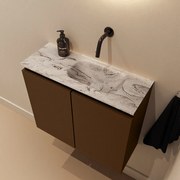 Mondiaz Ture DLux toiletmeubel 60cm rust met wastafel glace rechts zonder kraangat