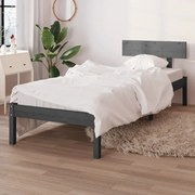 vidaXL Bedframe massief grenenhout grijs 75x190 cm UK Small Single