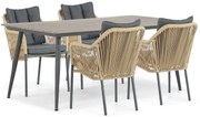 Tuinset 4 personen 180 cm Aluminium/Rope Taupe De Laan Projects