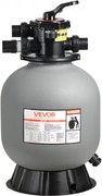 VEVOR zandfilter, 450 mm filtertank, 151 l/min zandfiltersysteem, filtertank met 7-weg meerwegklep, terugspoel-, spoel-, recirculatie-, afvalwater-, winter- en gesloten modus, voor bovengrondse zwembaden.