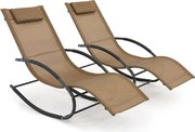 Set van twee Orlando Garden Point bronzen schommelstoelen