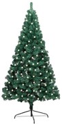 vidaXL Kunstkerstboom met LED's en standaard half 240 cm PVC groen