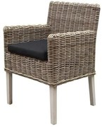 Reyhan dining tuinstoel naturel rotan - olefin black