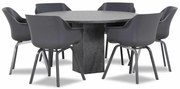 Tuinset Ronde Tuintafel 6 personen 140 cm Kunststof Grijs  Hartman Sophie
