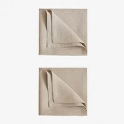 Set Van 2 Servetten In Linnen Zendan Beige – Crème - Sklum