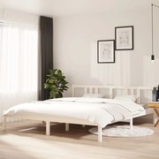 vidaXL Bedframe massief hout wit 180x200 cm 6FT Super King