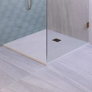 BRAUER Asteroid Douchebak 100x120 incl. antislip en antibacterieel mineraalmarmer mat wit DB-AS100120MW