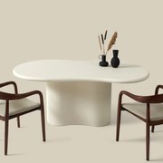 Organische Eettafel Wit Betonlook 200 Cm - 200 X 110cm.