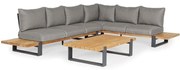 SUNS Nardo hoek loungeset 3 delig groot light anthracite mixed weave / matt royal grey