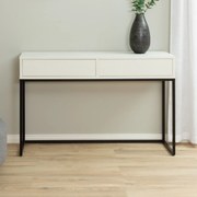 Tenzo Lipp Sidetable Met 2 Lades Wit - 118 X 36cm.