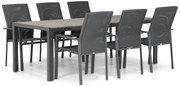 Tuinset 6 personen 217 cm Aluminium/textileen Grijs Presto Ricadi/Young