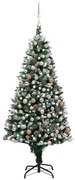 vidaXL Kunstkerstboom met LED's, kerstballen en dennenappels 210 cm